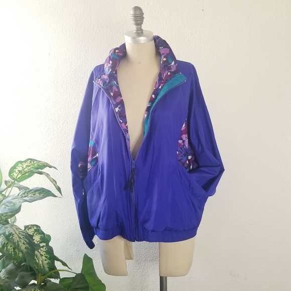 L.L. Bean Vintage Purple Track Windbreaker Jacket - Picture 1 of 16